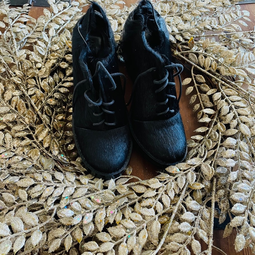 Alexander Wang Black Calf hair Wedge Oxfords - Picture 2 of 11